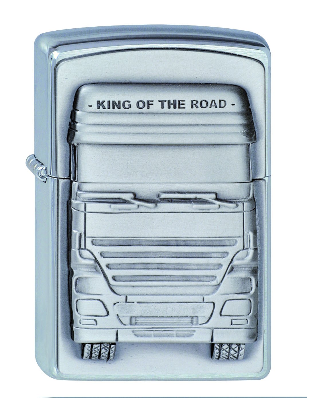 Frontansicht 3/4 Winkel Zippo Feuerzeug LKW Front Emblem