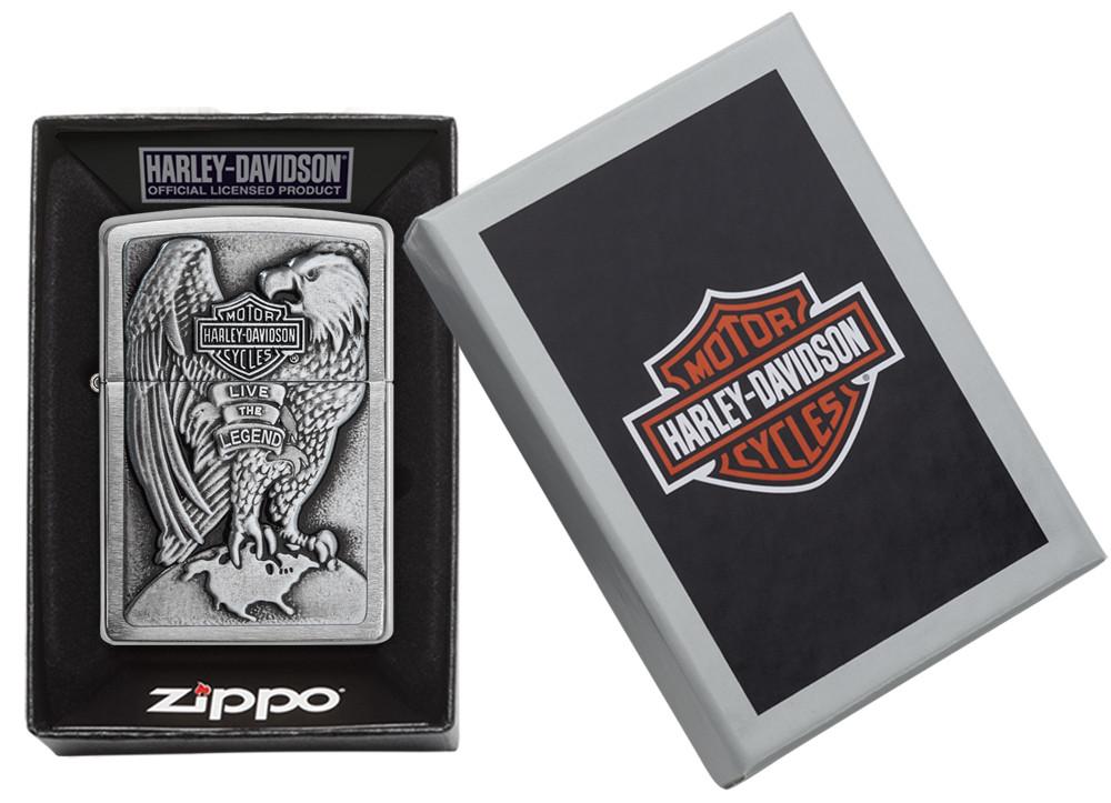 200HD, Harley-Davidson Majestic Eagle, Emblem, Brushed Chrome, Classic Case