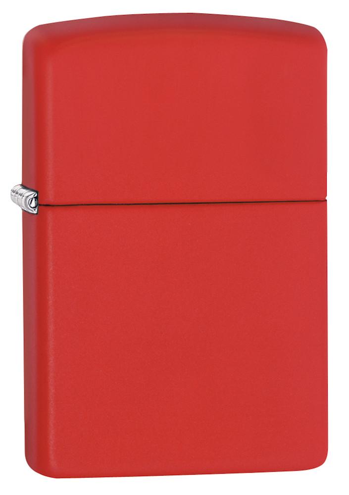 Frontansicht 3/4 Winkel Zippo Feuerzeug Red Matte Basismodell